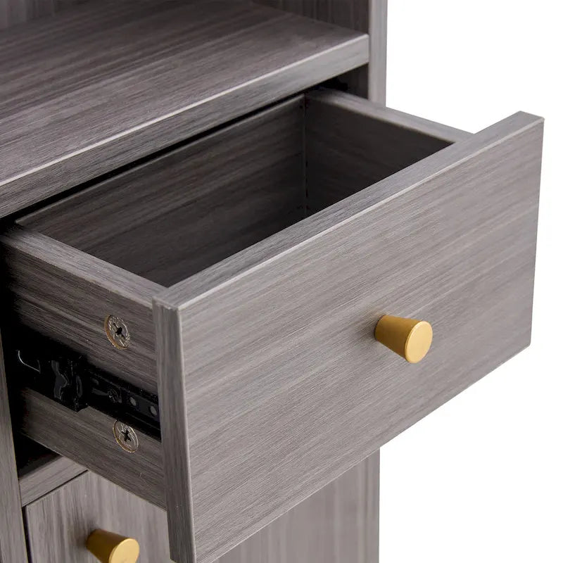 Meuble à chaussures en rotin et noyer avec porte basculante, style moderne et minimaliste, pour entrée