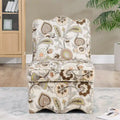 Fauteuil d'appoint sans accoudoirs à imprimé floral, siège rembourré en flanelle