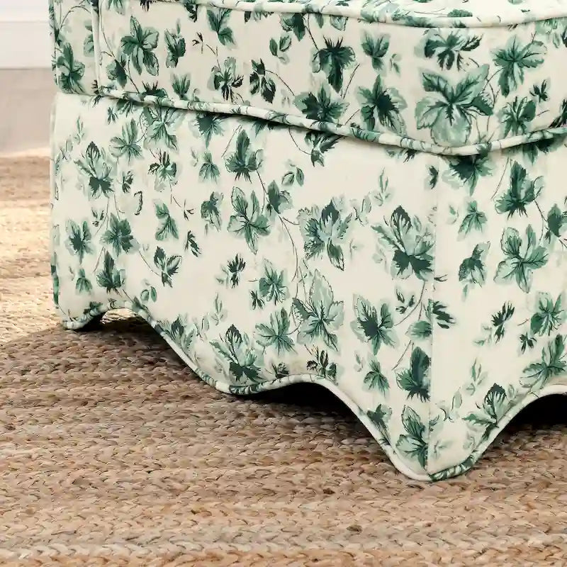Fauteuil d'appoint sans accoudoirs à imprimé floral, siège rembourré en flanelle