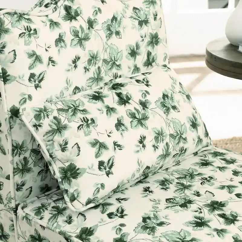 Fauteuil d'appoint sans accoudoirs à imprimé floral, siège rembourré en flanelle