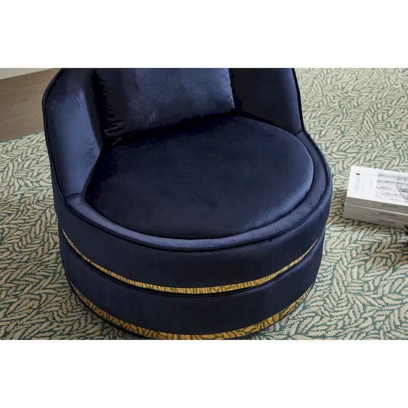 Fauteuil pivotant d'appoint en velours avec piètement en métal doré, plusieurs coloris