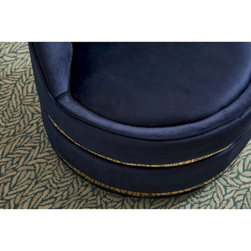 Fauteuil pivotant d'appoint en velours avec piètement en métal doré, plusieurs coloris