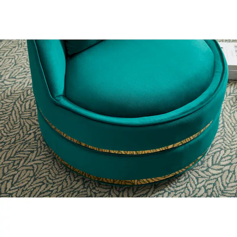 Fauteuil pivotant d'appoint en velours avec piètement en métal doré, plusieurs coloris