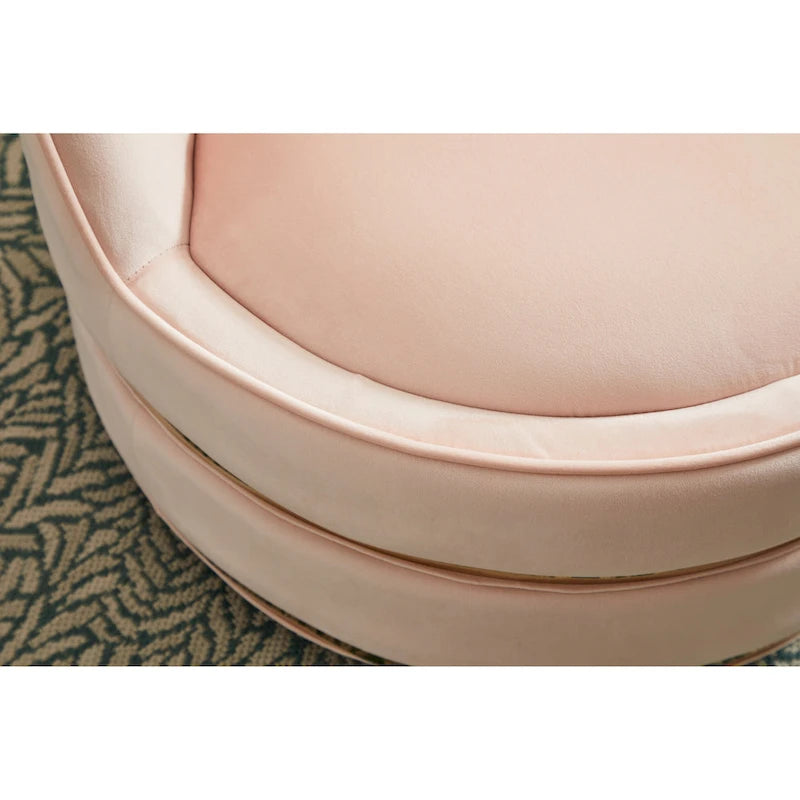 Fauteuil pivotant d'appoint en velours avec piètement en métal doré, plusieurs coloris