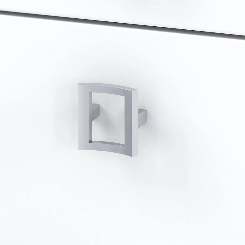 Bureau informatique d'angle blanc pur avec huche et caisson de rangement