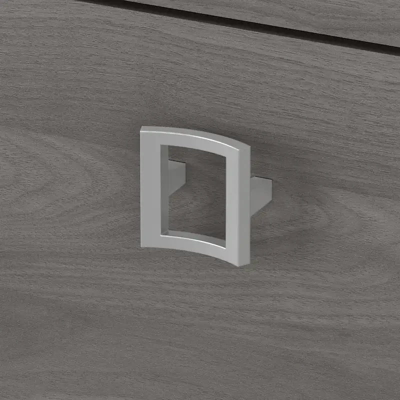 Bureau informatique d'angle blanc pur avec huche et caisson de rangement
