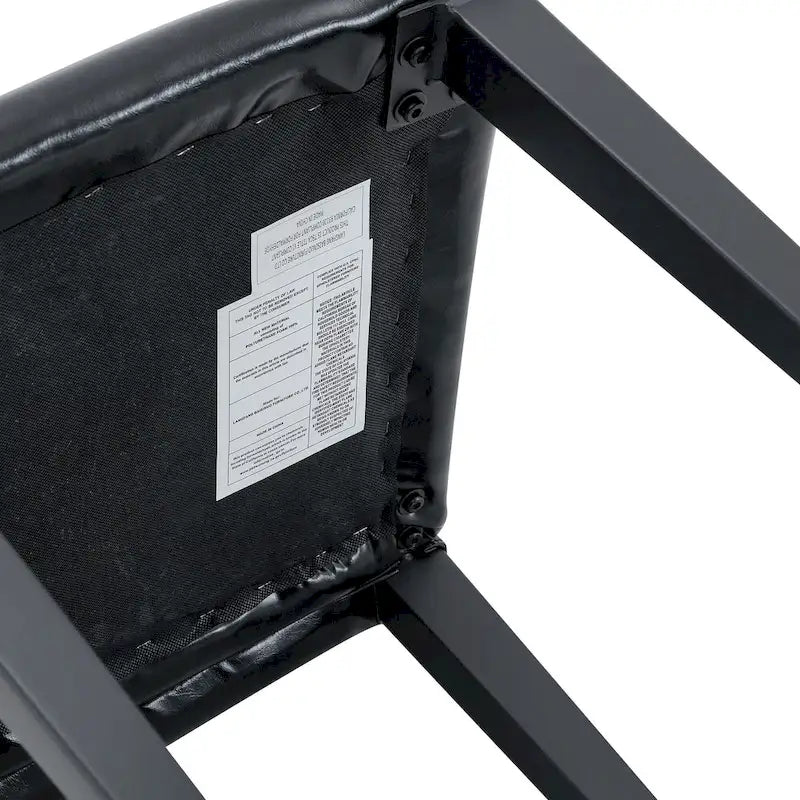 Chaise de salle à manger sans accoudoirs à dossier haut en similicuir noir, rembourrage doux, pieds en métal