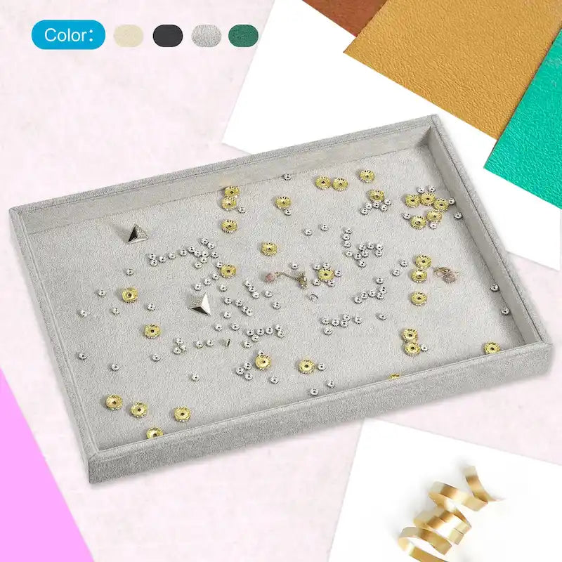 Plateau à Bijoux, Lot de 4 - Présentoir à Bijoux Empilable avec Couvercle