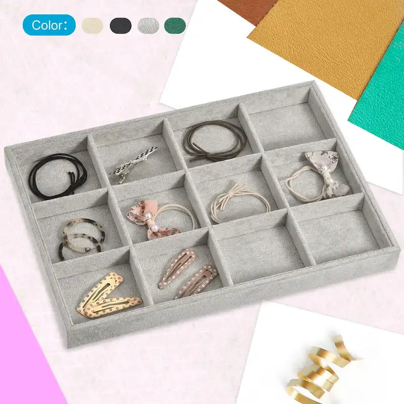 Plateau à Bijoux, Lot de 4 - Présentoir à Bijoux Empilable avec Couvercle