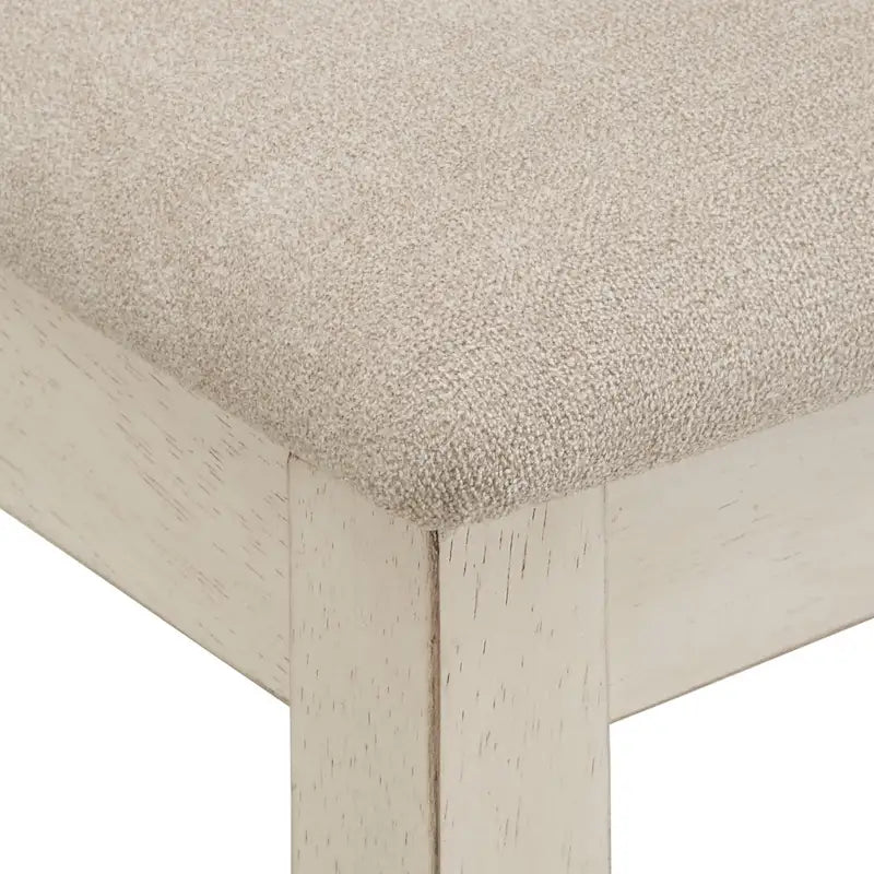 Chaise de salle à manger antique rembourrée à dossier croisé blanc avec cadre en bois