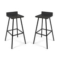 Contemporary Indoor Acacia Wood Bar Stools (Set of 2), Bar Height