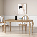 Table à manger extensible Pieds cabrioles Bois brun naturel brossé