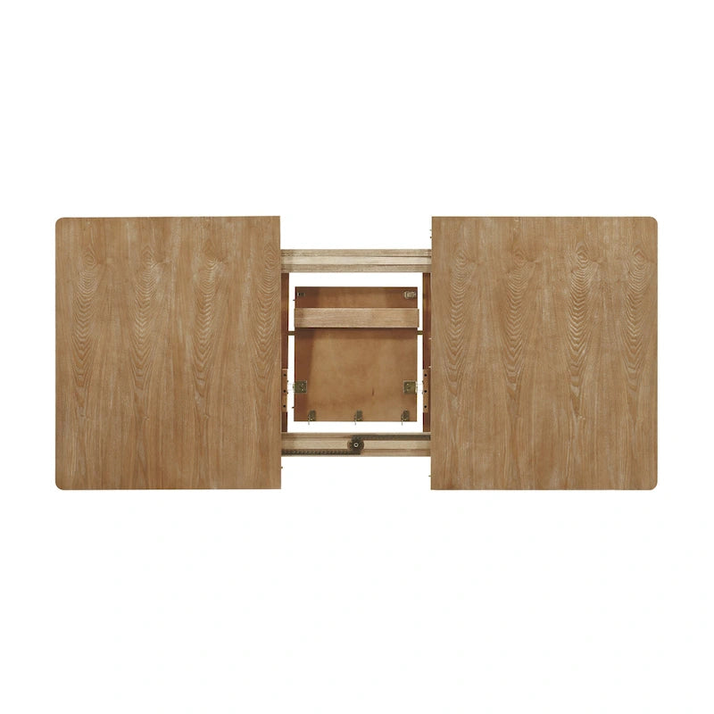 Table à manger extensible Pieds cabrioles Bois brun naturel brossé