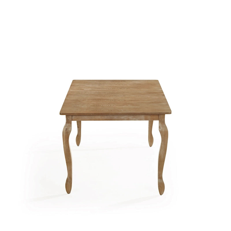 Table à manger extensible Pieds cabrioles Bois brun naturel brossé