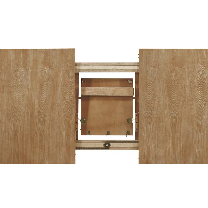 Table à manger extensible Pieds cabrioles Bois brun naturel brossé