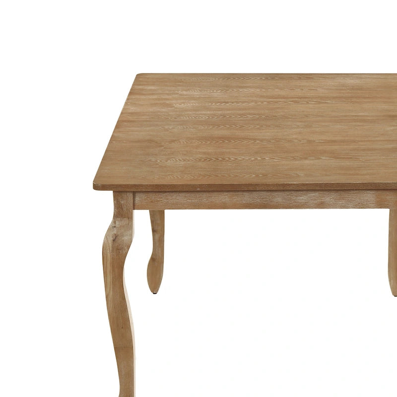 Table à manger extensible Pieds cabrioles Bois brun naturel brossé