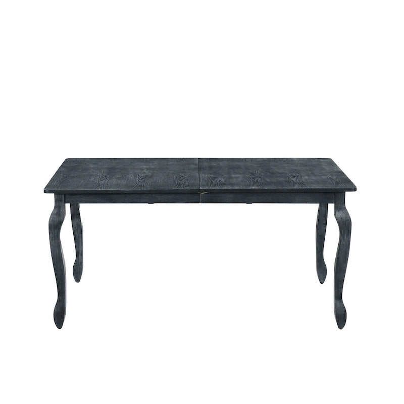 Table à manger extensible Pieds cabrioles Bois brun naturel brossé