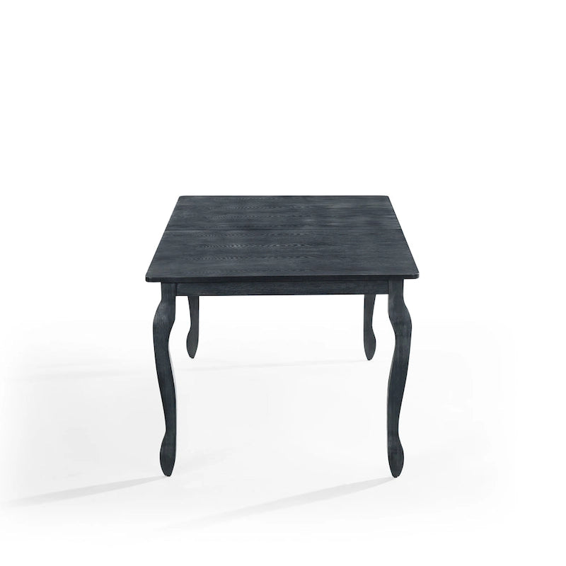 Table à manger extensible Pieds cabrioles Bois brun naturel brossé