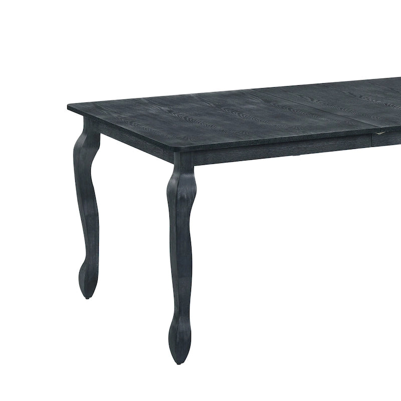 Table à manger extensible Pieds cabrioles Bois brun naturel brossé