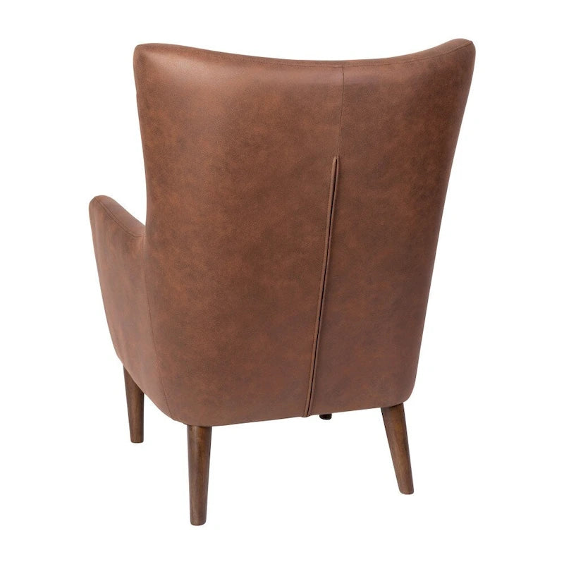 Fauteuil d'appoint moderne Wingback, assise en mousse rembourrée douce, pieds en bois, multicolore