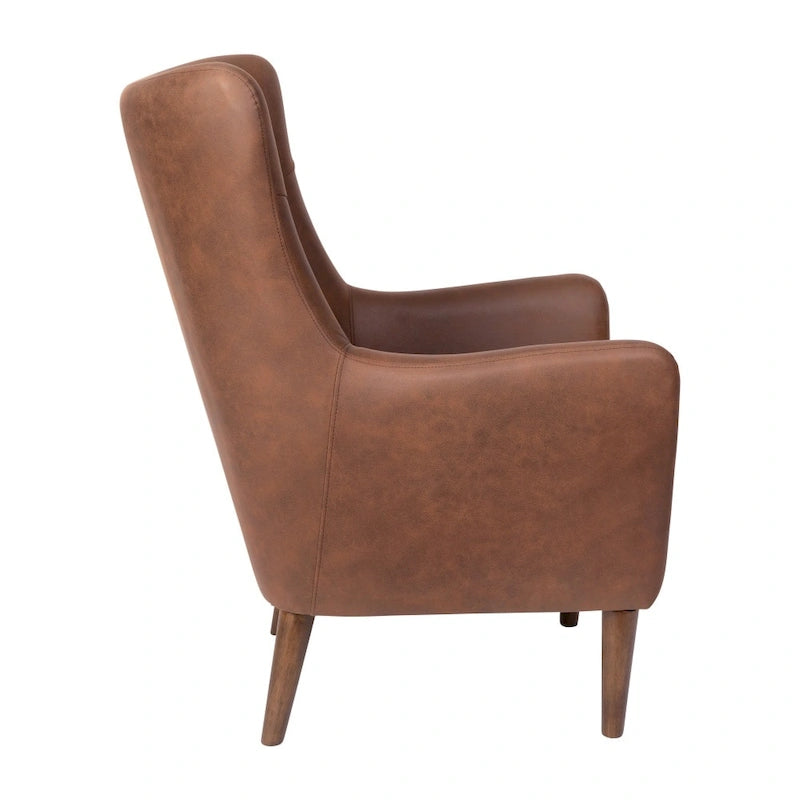 Fauteuil d'appoint moderne Wingback, assise en mousse rembourrée douce, pieds en bois, multicolore