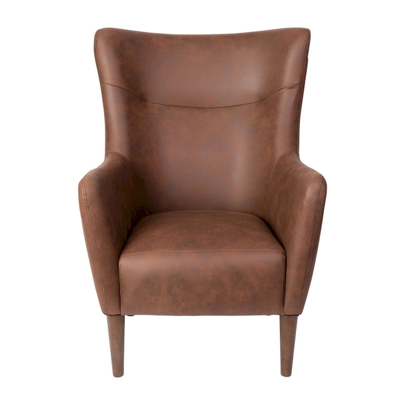 Fauteuil d'appoint moderne Wingback, assise en mousse rembourrée douce, pieds en bois, multicolore