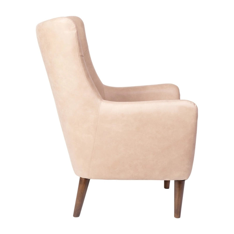 Fauteuil d'appoint moderne Wingback, assise en mousse rembourrée douce, pieds en bois, multicolore