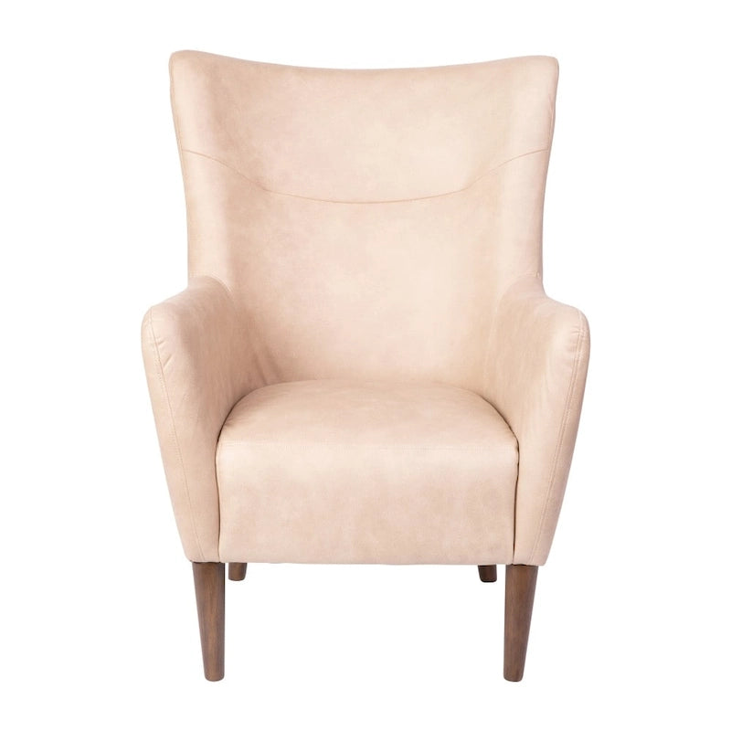 Fauteuil d'appoint moderne Wingback, assise en mousse rembourrée douce, pieds en bois, multicolore