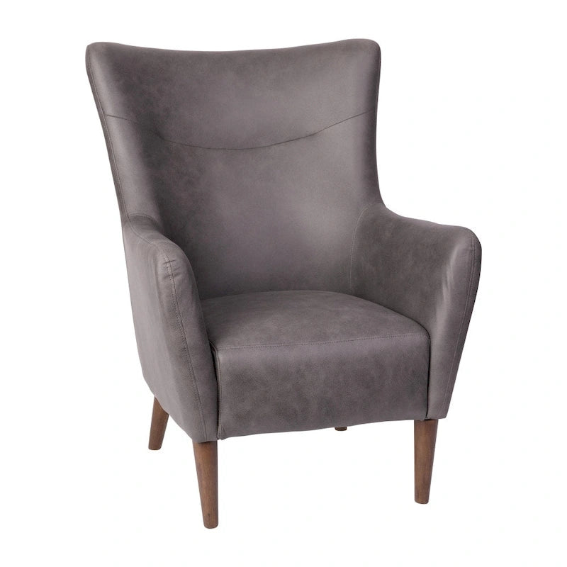 Fauteuil d'appoint moderne Wingback, assise en mousse rembourrée douce, pieds en bois, multicolore