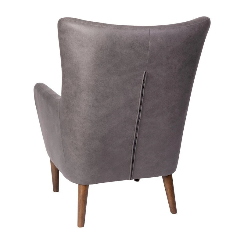 Fauteuil d'appoint moderne Wingback, assise en mousse rembourrée douce, pieds en bois, multicolore
