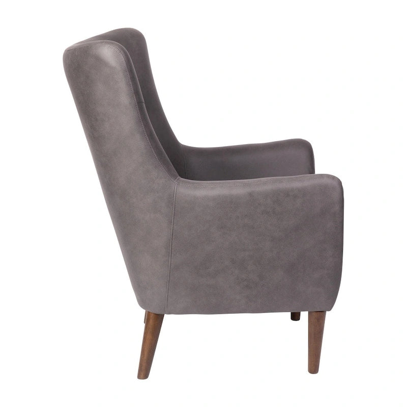 Fauteuil d'appoint moderne Wingback, assise en mousse rembourrée douce, pieds en bois, multicolore