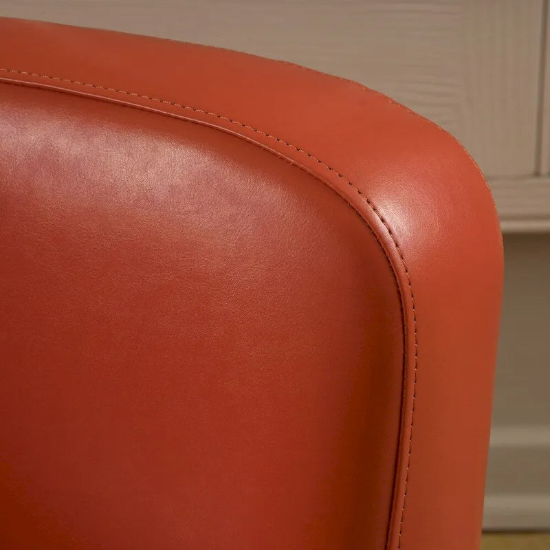 Fauteuil club en cuir reconstitué avec base pivotante et finition expresso