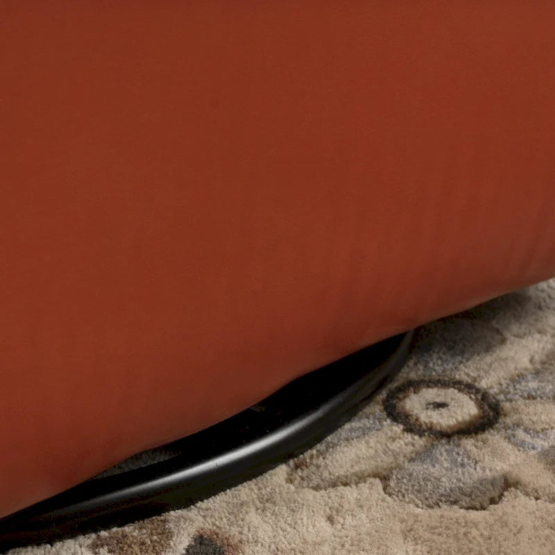 Fauteuil club en cuir reconstitué avec base pivotante et finition expresso