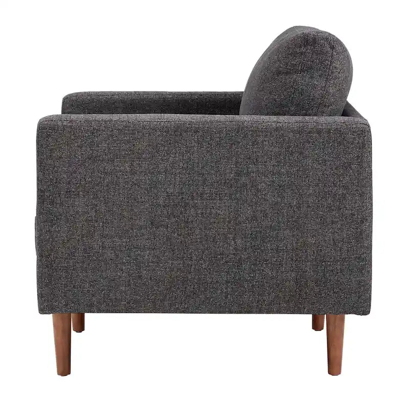 Fauteuil d'appoint rembourré Mid-Century Modern avec coussin de dossier cylindrique et pieds fuselés