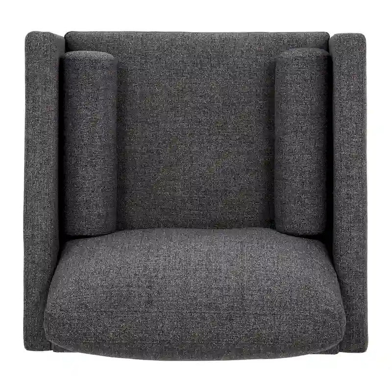 Fauteuil d'appoint rembourré Mid-Century Modern avec coussin de dossier cylindrique et pieds fuselés