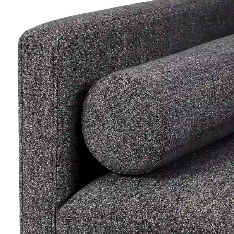 Fauteuil d'appoint rembourré Mid-Century Modern avec coussin de dossier cylindrique et pieds fuselés