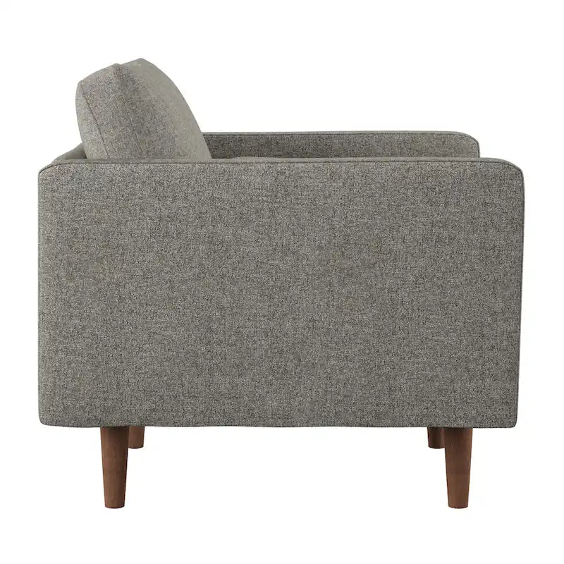 Fauteuil d'appoint rembourré Mid-Century Modern avec coussin de dossier cylindrique et pieds fuselés