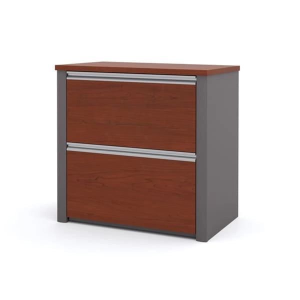 Bureau d'angle réversible en L avec classeur latéral Bordeaux Ardoise