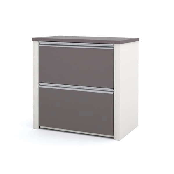 Bureau d'angle réversible en L avec classeur latéral Bordeaux Ardoise