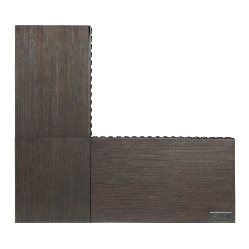 Bureau d'angle Art Déco avec plateau relevable, tiroir et cadre en métal doré