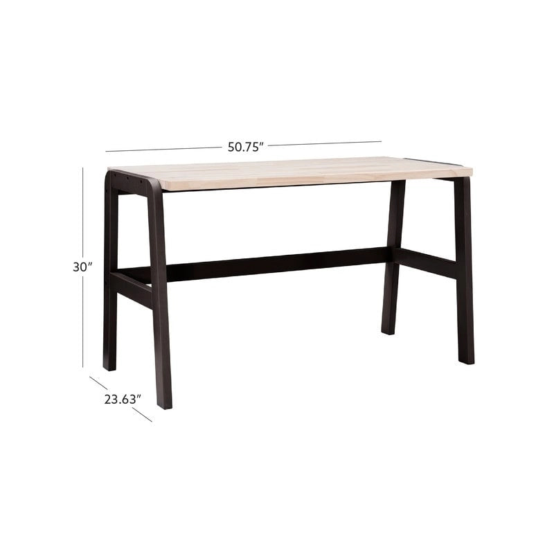 Bureau en pin massif avec piétement en métal noir