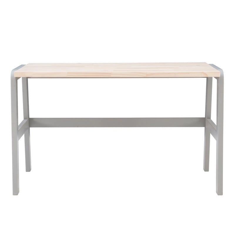 Bureau en pin massif avec piétement en métal noir