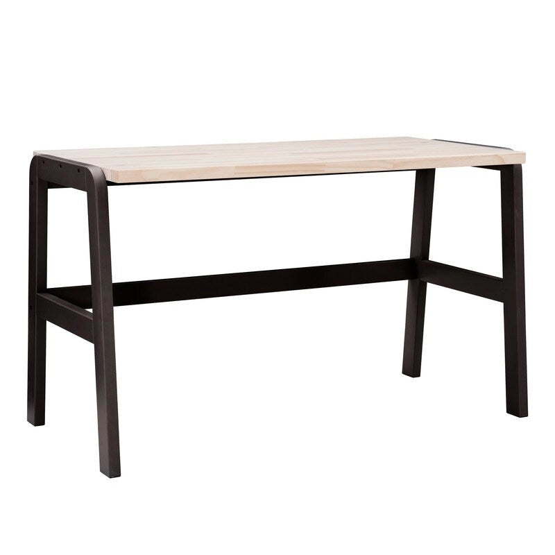 Bureau en pin massif avec piétement en métal noir