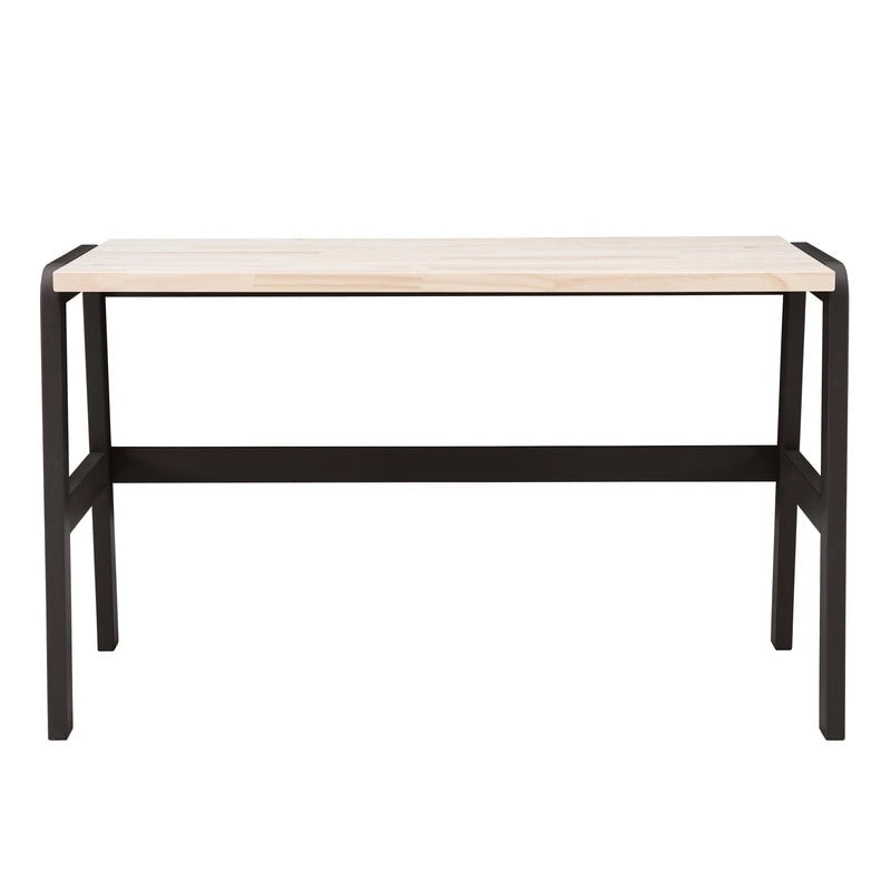 Bureau en pin massif avec piétement en métal noir