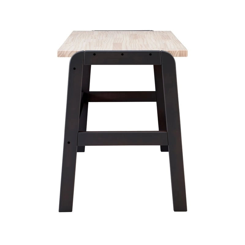 Bureau en pin massif avec piétement en métal noir