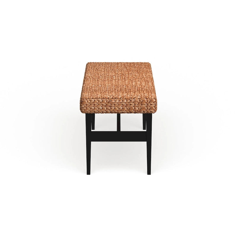Banc tissé Tropical Côte, Fini Noir et Naturel
