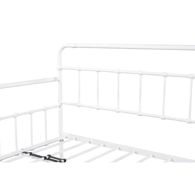 Cadre de lit de repos moderne en métal à lattes Blanc Noir Bronze Chambre à coucher
