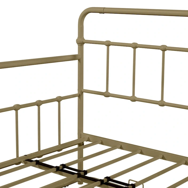 Cadre de lit de repos moderne en métal à lattes Blanc Noir Bronze Chambre à coucher