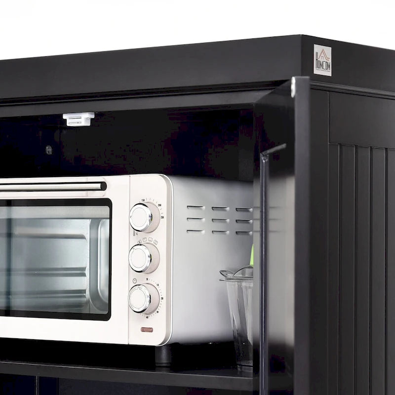 Armoire de cuisine haute de style campagnard avec tiroir et étagères réglables