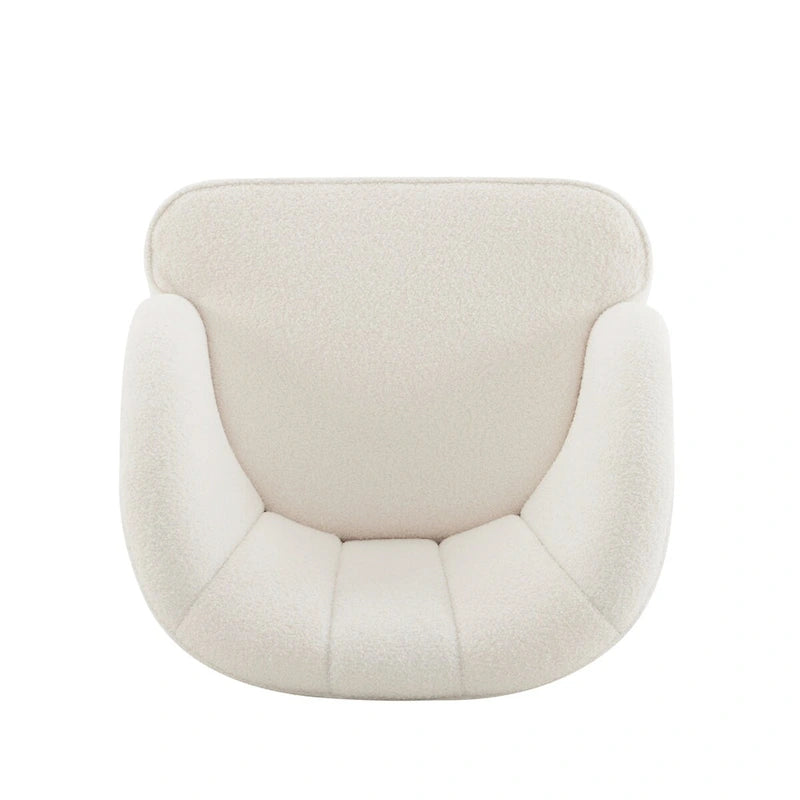 Fauteuil d'appoint en velours Barrel, dossier touffeté de style Mid-Century, pieds en bois d'hévéa